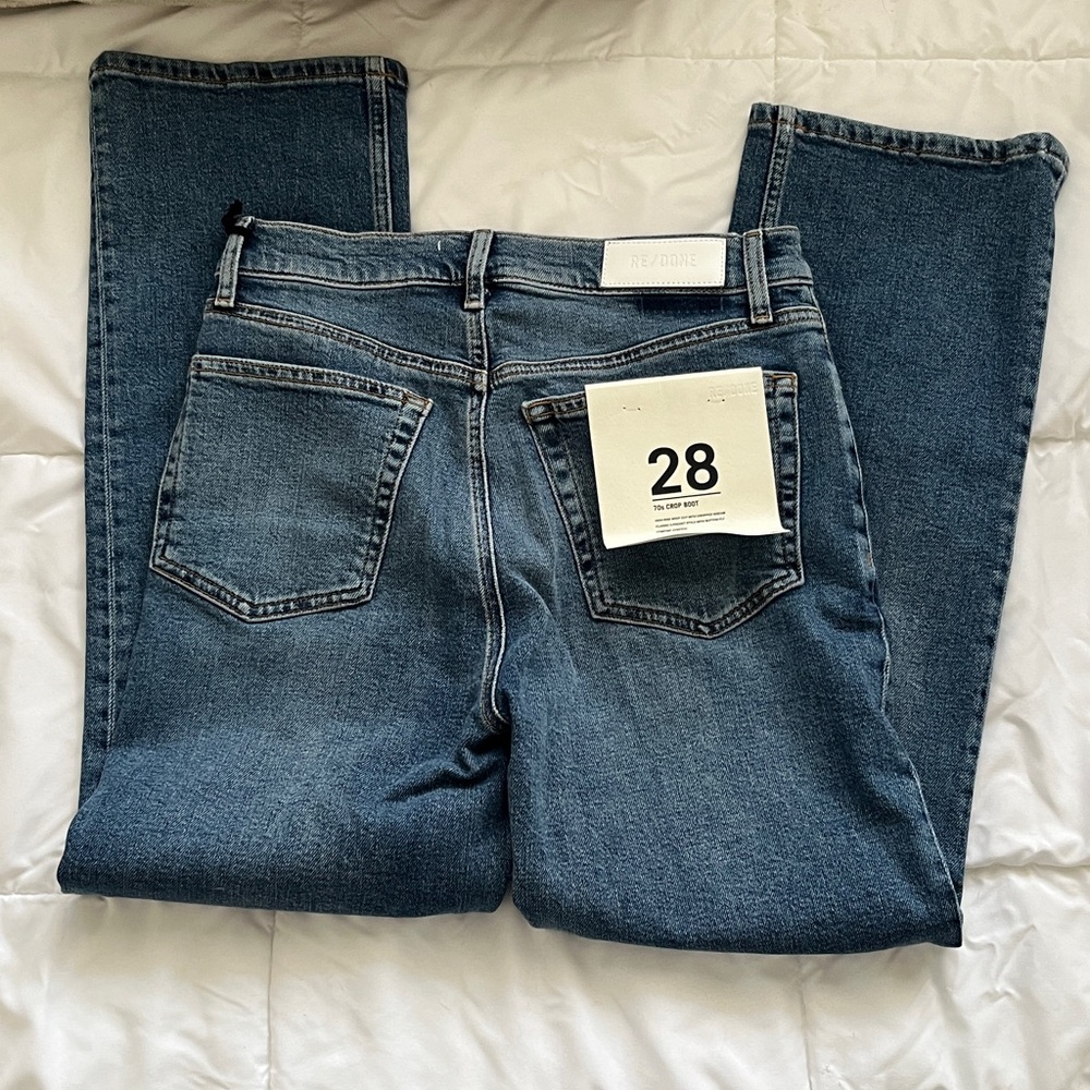 Re/Done 70s Crop Boot jeans size 28 new with tags - Picture 2 of 7